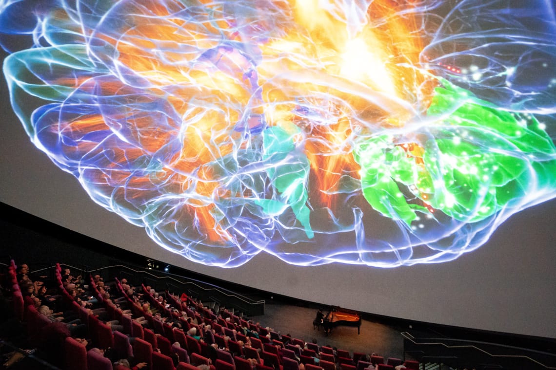 Nicolas Namoradze performing The Neurorecital on stage